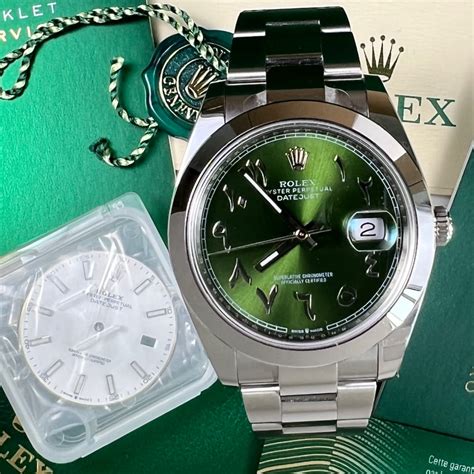 arabic dial rolex green|Rolex arabic datejust.